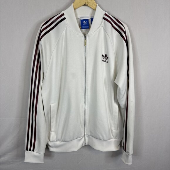 Adidas Originals White Track Jacket Trefoil XL 3-Stripes Retro 2016 CD7762 - Picture 1 of 11